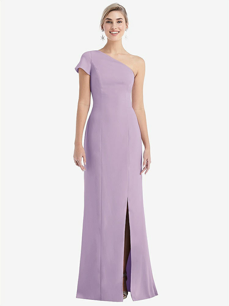 【NEW】【STYLE: TH043】One-Solder キャップ 袖 トランペット ガウン 前面 スリット【COLOR: Pale Purple】【SIZE: 00-30W】