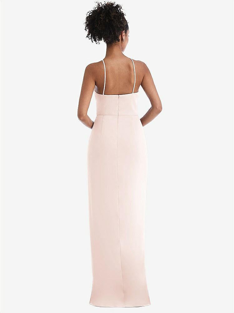 【NEW】【STYLE: TH044】ホルター ドレープ チューリップ スカート マキシ ドレス【COLOR: Blush】【SIZE: 00-30W】