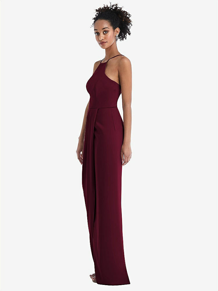 【NEW】【STYLE: TH044】ホルター ドレープ チューリップ スカート マキシ ドレス【COLOR: Cabernet】【SIZE: 00-30W】