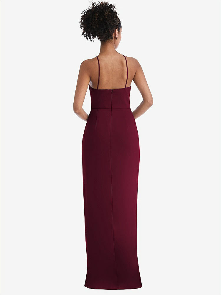 【NEW】【STYLE: TH044】ホルター ドレープ チューリップ スカート マキシ ドレス【COLOR: Cabernet】【SIZE: 00-30W】