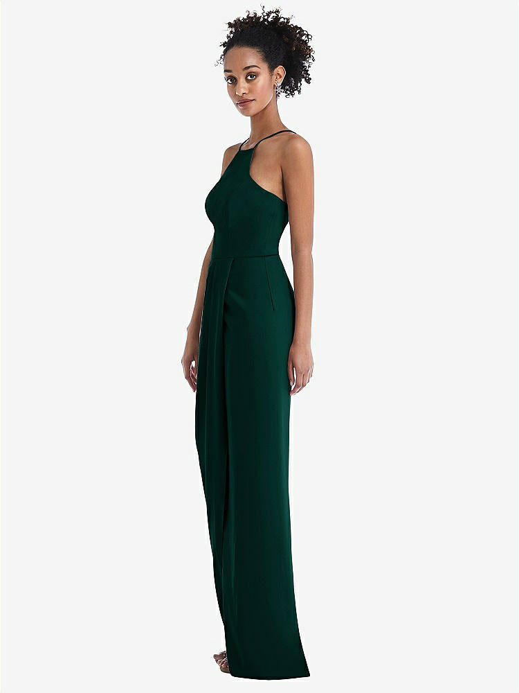 【NEW】【STYLE: TH044】ホルター ドレープ チューリップ スカート マキシ ドレス【COLOR: Evergreen】【SIZE: 00-30W】