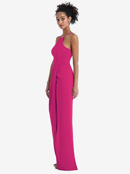 【NEW】【STYLE: TH044】ホルター ドレープ チューリップ スカート マキシ ドレス【COLOR: Think Pink】【SIZE: 00-30W】