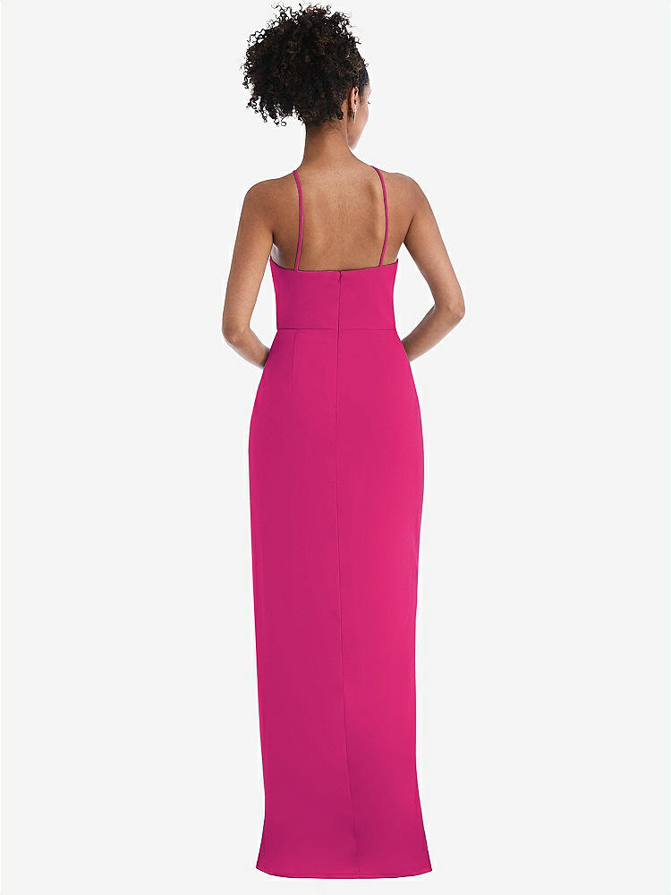 【NEW】【STYLE: TH044】ホルター ドレープ チューリップ スカート マキシ ドレス【COLOR: Think Pink】【SIZE: 00-30W】