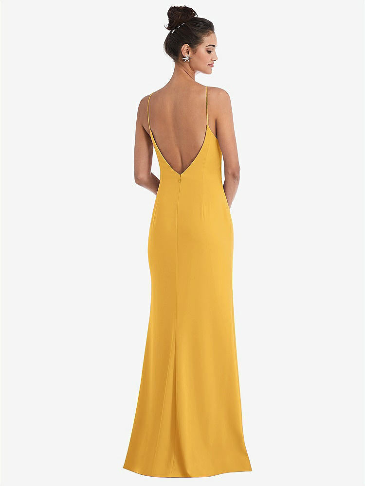 【NEW】【STYLE: TH047】オープンバック ハイネック ホルター トランペット ガウン【COLOR: NYC Yellow】【SIZE: 00-30W】