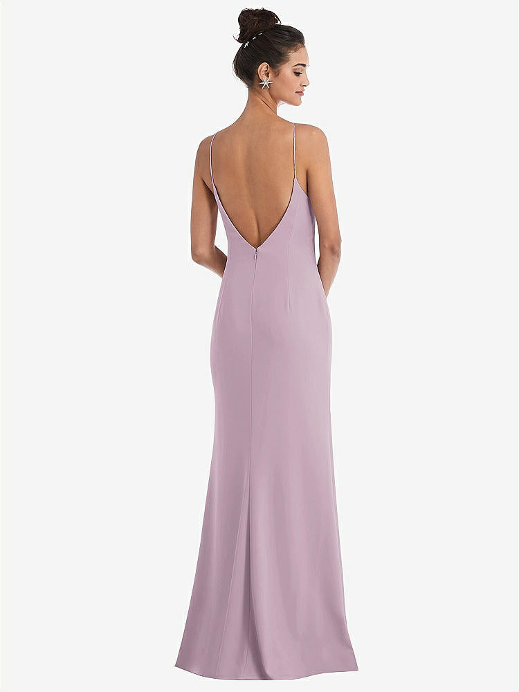 【NEW】【STYLE: TH047】オープンバック ハイネック ホルター トランペット ガウン【COLOR: Suede Rose】【SIZE: 00-30W】