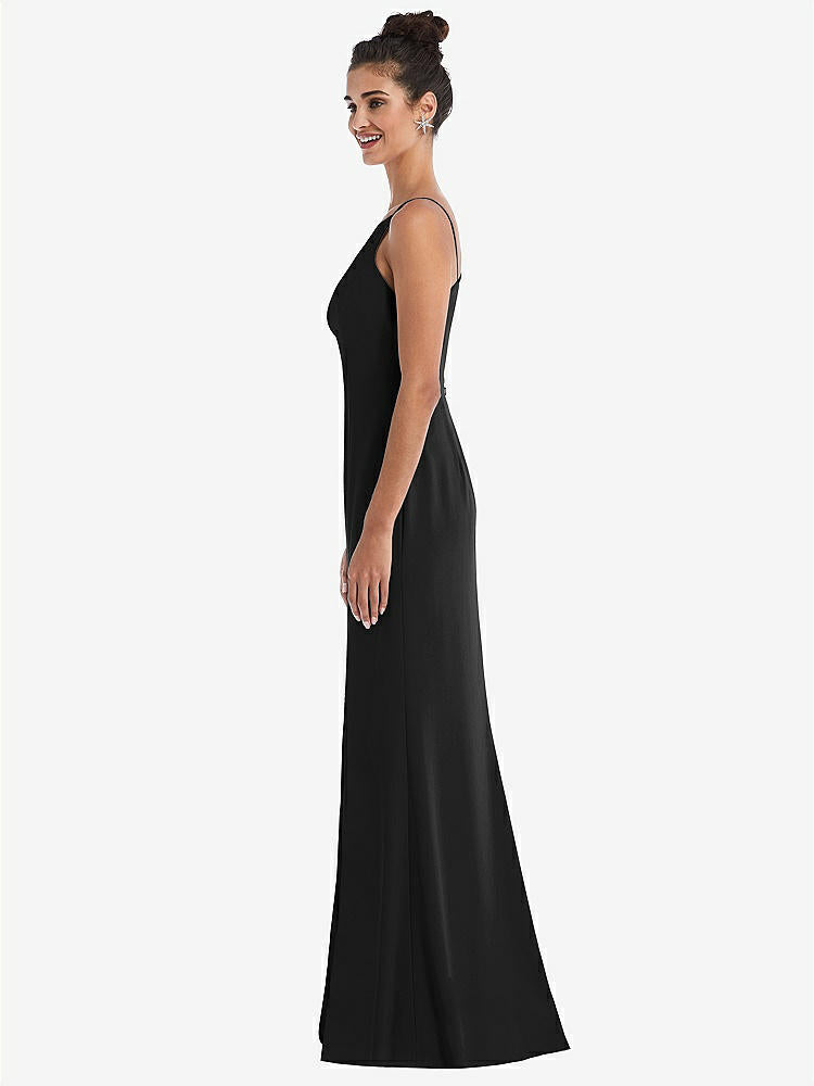 【STYLE: TH047】Open-Back High-Neck Halter Trumpet Gown【COLOR: Black】