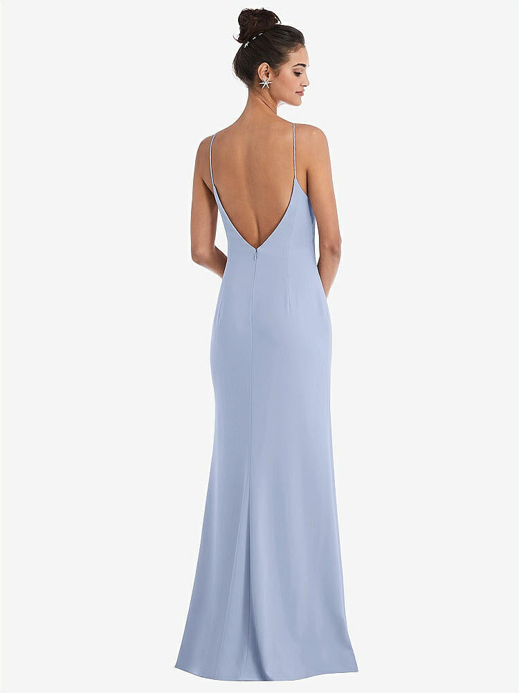 【STYLE: TH047】Open-Back High-Neck Halter Trumpet Gown【COLOR: Sky Blue】