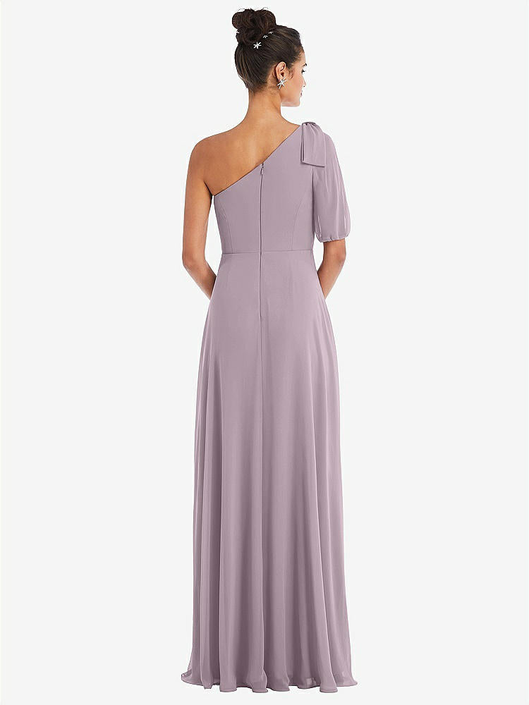 【NEW】【STYLE: TH048】弓 ワンショルダー フラウンス 袖 マキシ ドレス【COLOR: Lilac Dusk】【SIZE: 00-30W】
