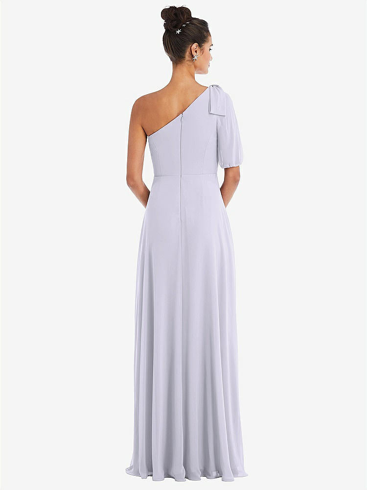 【STYLE: TH048】Bow One-Shoulder Flounce Sleeve Maxi Dress【COLOR: Silver Dove】