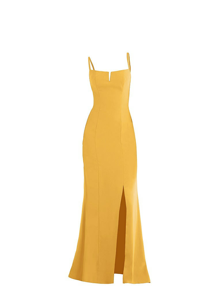 【NEW】【STYLE: TH049】ノッチ クレープ トランペット ガウン 前面 スリット【COLOR: NYC Yellow】【SIZE: 00-30W】