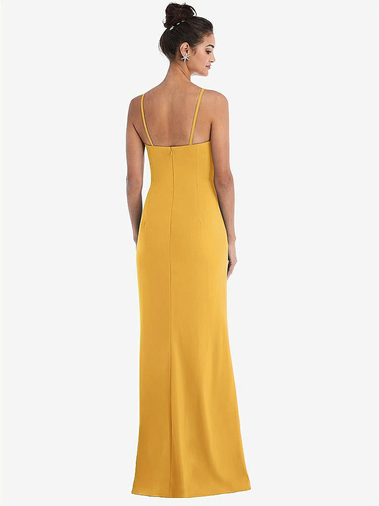 【NEW】【STYLE: TH049】ノッチ クレープ トランペット ガウン 前面 スリット【COLOR: NYC Yellow】【SIZE: 00-30W】