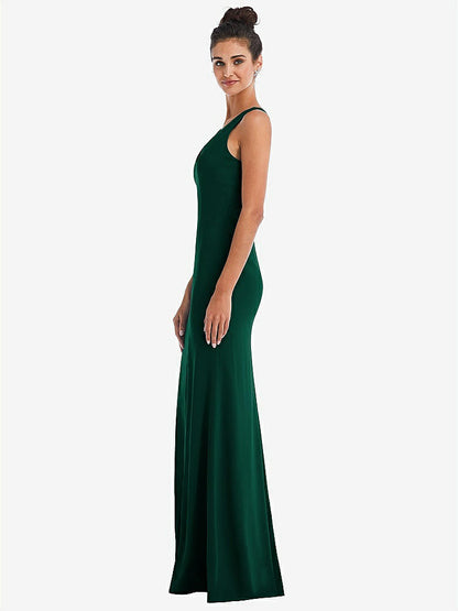 【NEW】【STYLE: TH050】CRISS-CROSS CUTOUT BACK MAXI ドレス 前面 スリット【COLOR: Hunter Green】【SIZE: 00-30W】