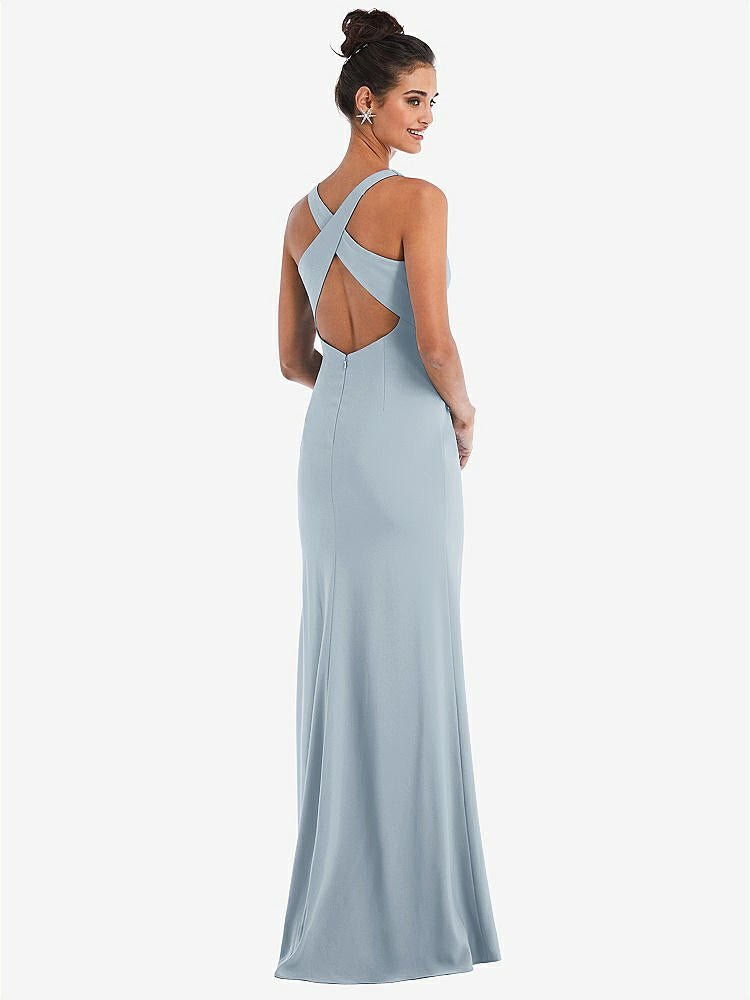 【NEW】【STYLE: TH050】CRISS-CROSS CUTOUT BACK MAXI ドレス 前面 スリット【COLOR: Mist】【SIZE: 00-30W】