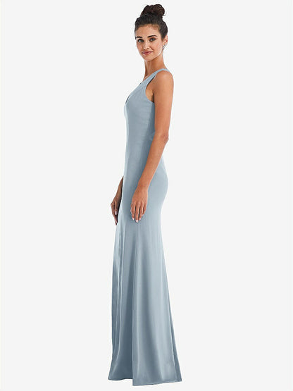 【NEW】【STYLE: TH050】CRISS-CROSS CUTOUT BACK MAXI ドレス 前面 スリット【COLOR: Mist】【SIZE: 00-30W】