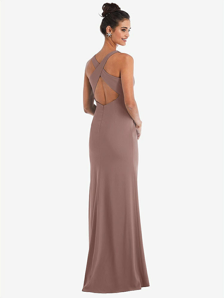 【NEW】【STYLE: TH050】CRISS-CROSS CUTOUT BACK MAXI ドレス 前面 スリット【COLOR: Sienna】【SIZE: 00-30W】