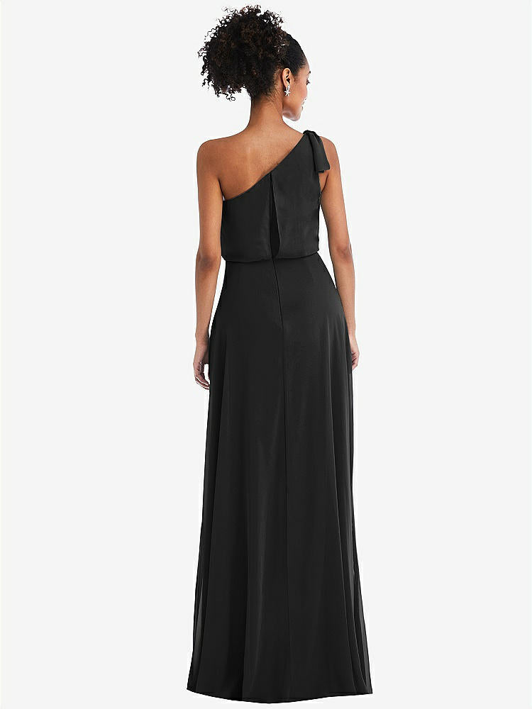 【NEW】【STYLE: TH052】ワンショルダー 弓 ブルーソン ボディス マキシ ドレス【COLOR: Black】【SIZE: 00-30W】