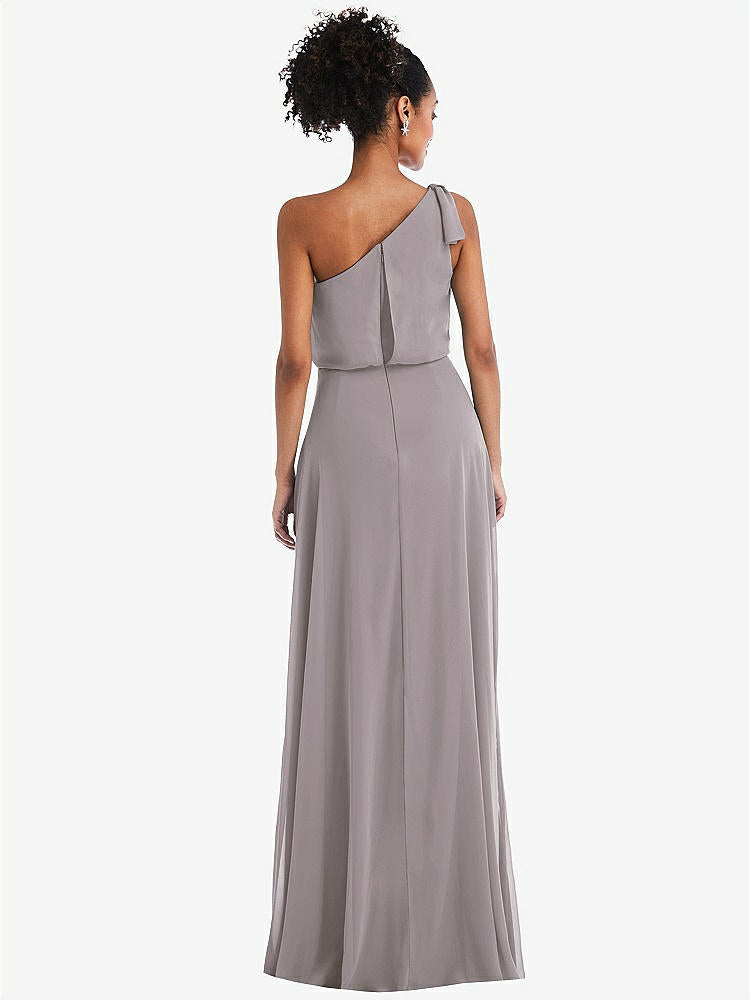 【NEW】【STYLE: TH052】ワンショルダー 弓 ブルーソン ボディス マキシ ドレス【COLOR: Cashmere Gray】【SIZE: 00-30W】