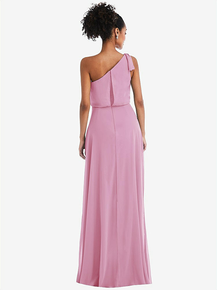 【NEW】【STYLE: TH052】ワンショルダー 弓 ブルーソン ボディス マキシ ドレス【COLOR: Powder Pink】【SIZE: 00-30W】