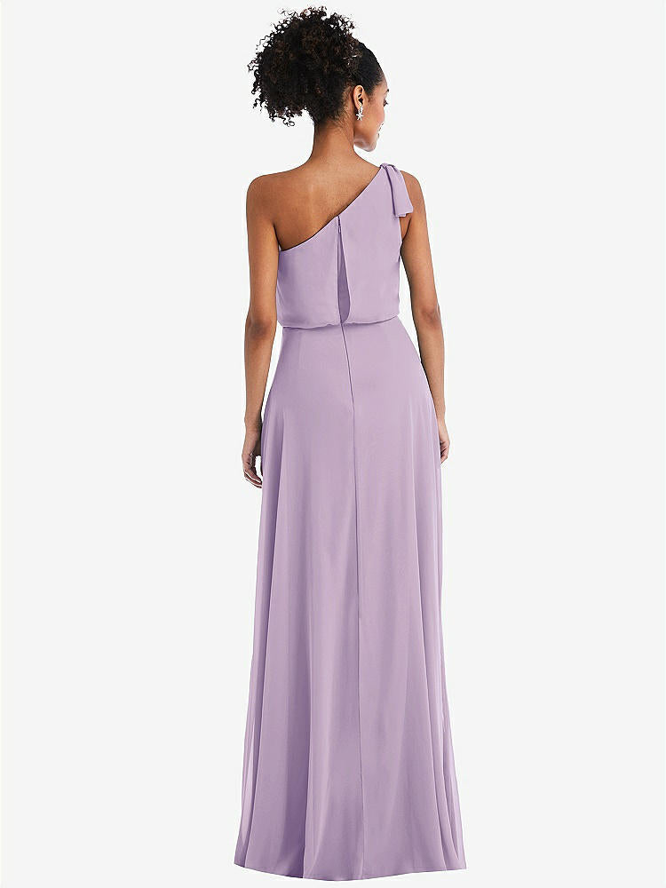 【NEW】【STYLE: TH052】ワンショルダー 弓 ブルーソン ボディス マキシ ドレス【COLOR: Pale Purple】【SIZE: 00-30W】