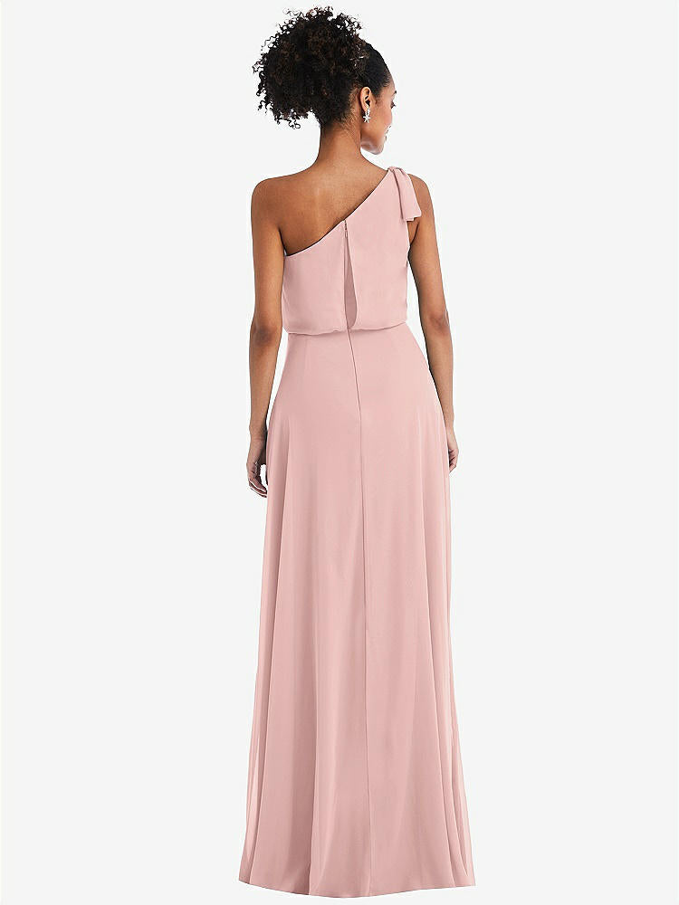 【NEW】【STYLE: TH052】ワンショルダー 弓 ブルーソン ボディス マキシ ドレス【COLOR: Rose - PANTONE Rose Quartz】【SIZE: 00-30W】