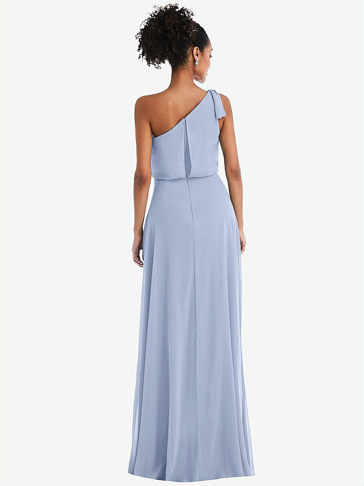 【NEW】【STYLE: TH052】ワンショルダー 弓 ブルーソン ボディス マキシ ドレス【COLOR: Sky Blue】【SIZE: 00-30W】