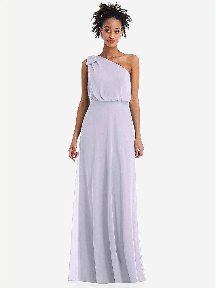 【NEW】【STYLE: TH052】ワンショルダー 弓 ブルーソン ボディス マキシ ドレス【COLOR: Silver Dove】【SIZE: 00-30W】