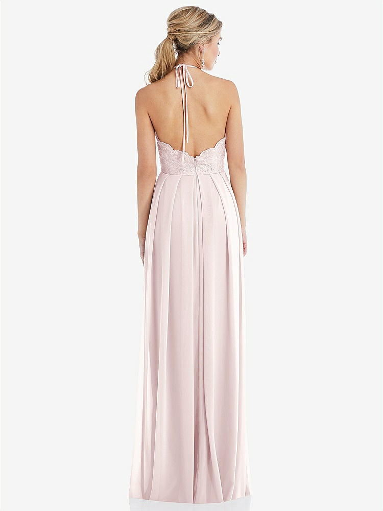 【NEW】【STYLE: TH053】ネクタネック レース ホルター プリーツ スカート マキシ ドレス【COLOR: Blush】【SIZE: 00-30W】