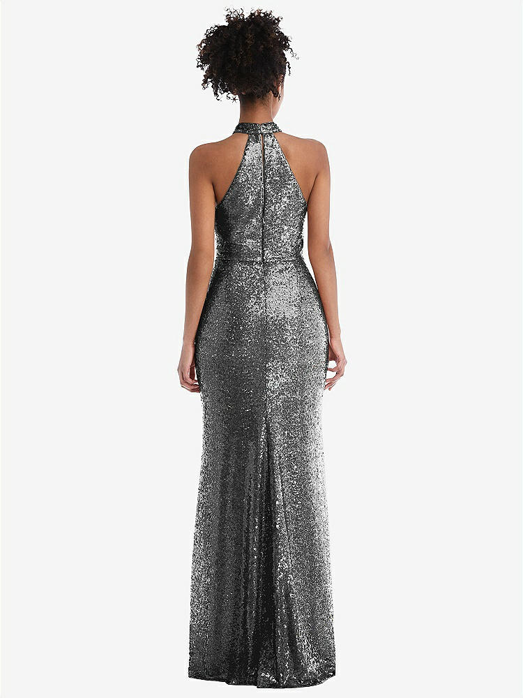 【NEW】【STYLE: TH054】スタンド 襟 ホルター スパンコール トランペット ガウン【COLOR: Stardust】【SIZE: 00-30W】