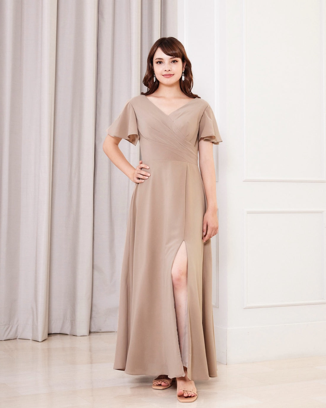 NV1023 Flare sleeve long dress