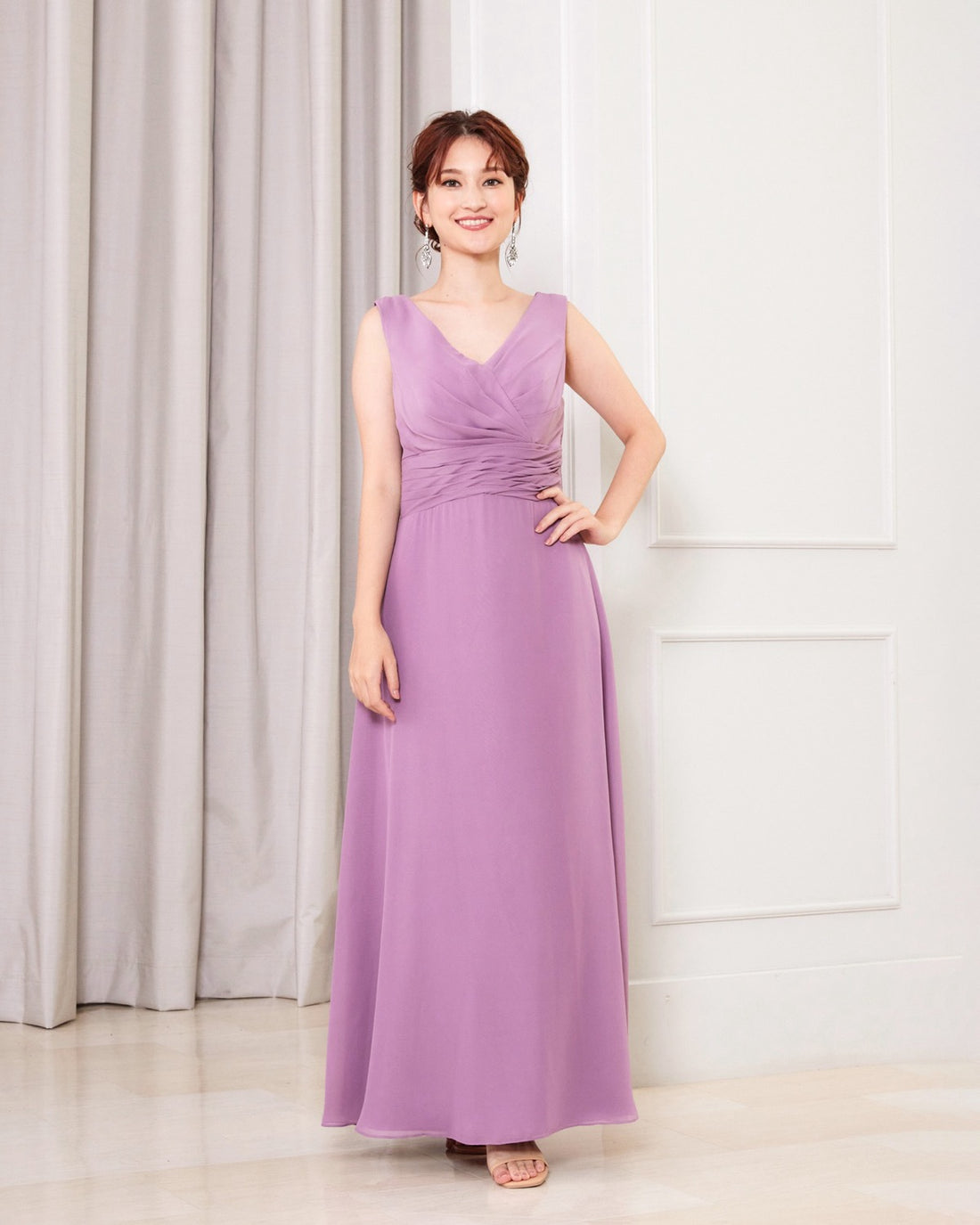 NV1024 V-neck long dress