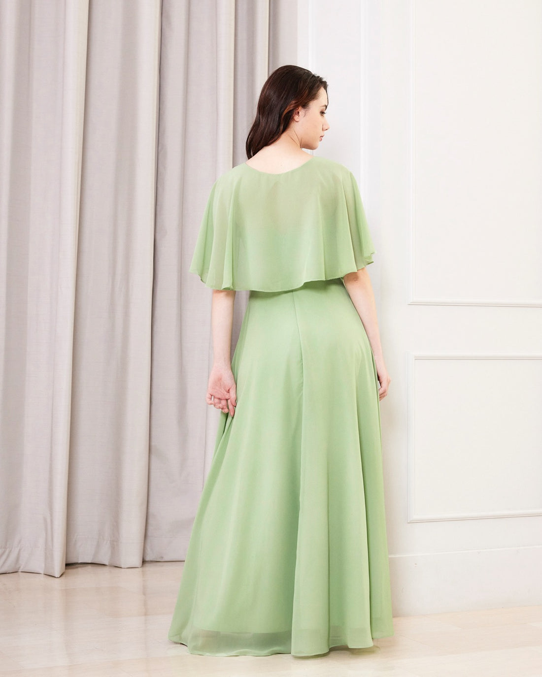 NV1031 Cape sleeve long dress