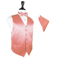 [全65色 ラグジュアリーサテン] ベスト・蝶ネクタイ・ポケットチーフ3点セット
