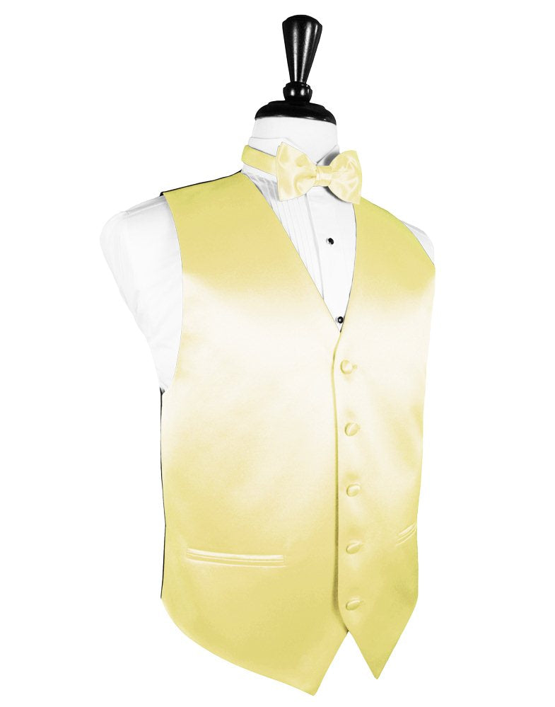 [65 colors of luxury satin] Vest, bow tie, pocket square 3-piece set